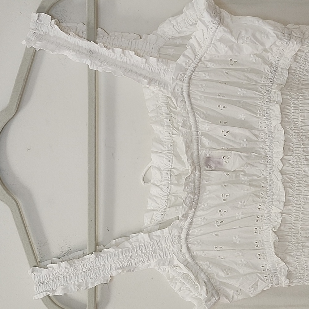 Gap × DÔEN 100% Cotton  Eyelet Midi Dress  Elegant White  Dress Size Meduim - Picture 14 of 16